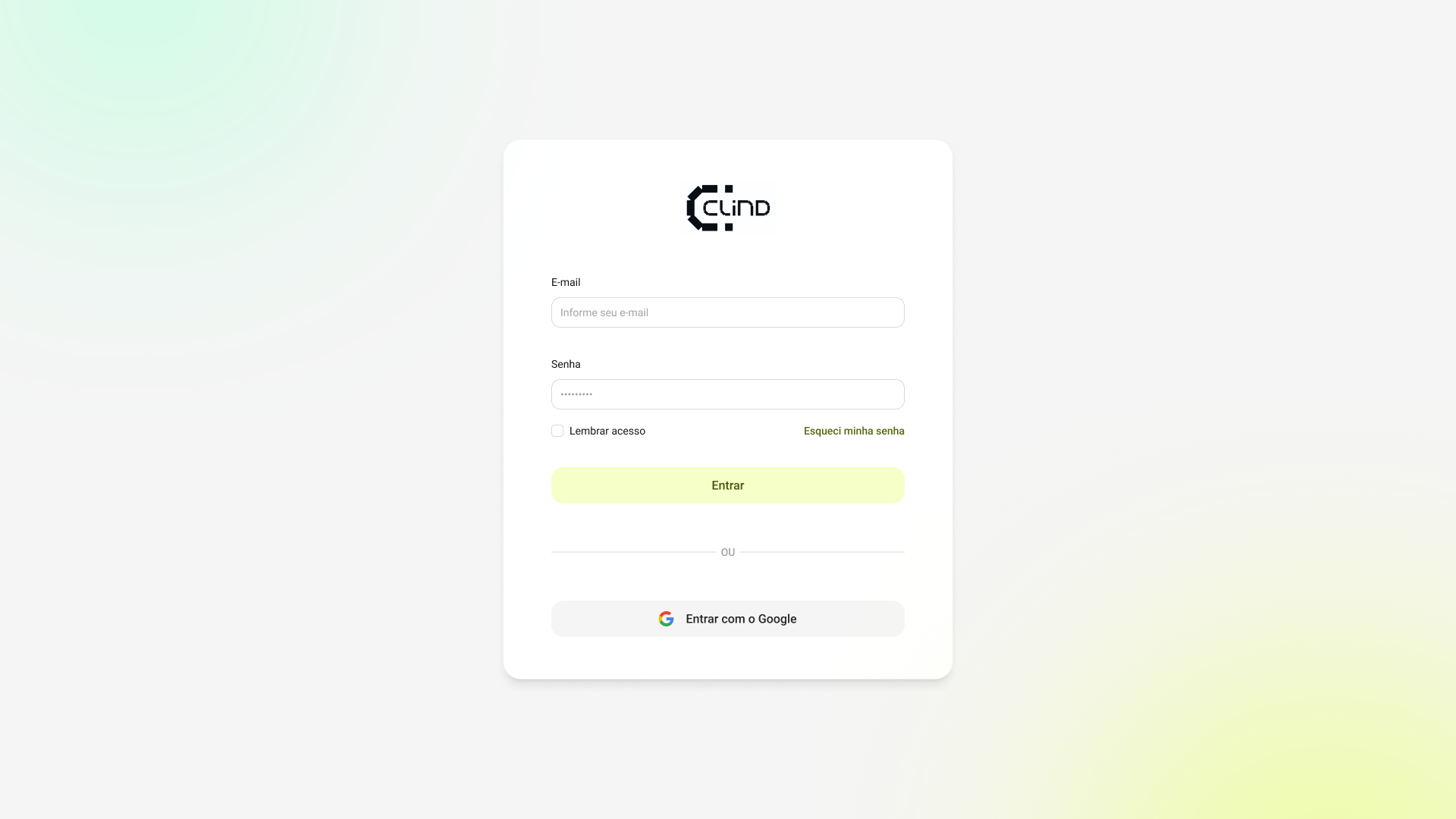 Interface de chat do Clind.ai com agente autônomo